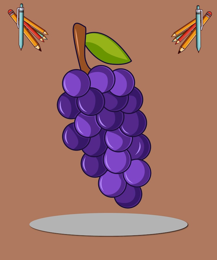 Vector ilustración de dibujos animados de uvas