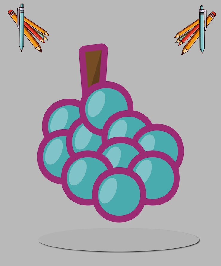 Vector ilustración de dibujos animados de uvas