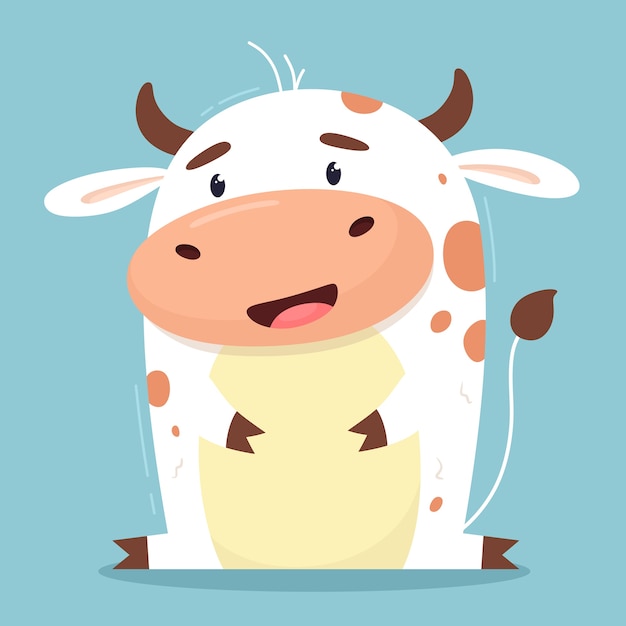 Ilustración de dibujos animados de una vaca