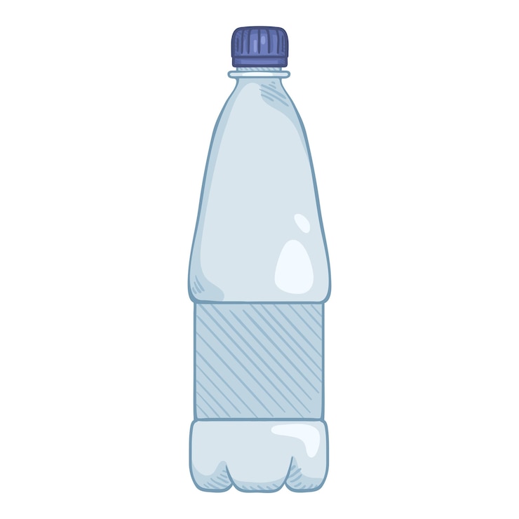 Vector ilustración dibujos animados vector botella plástico pequeña