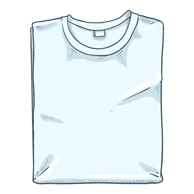 Vector ilustración dibujos animados vector camiseta blanca doblada