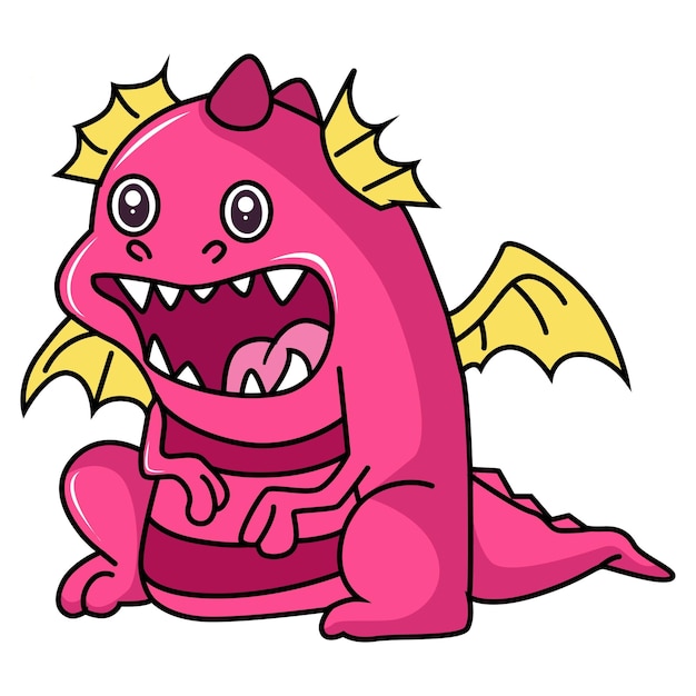 Ilustración de dibujos animados de vector de dragón lindo