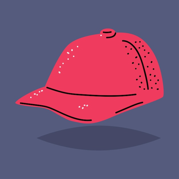 Ilustración de dibujos animados de vector de gorra de béisbol aislado sobre fondo