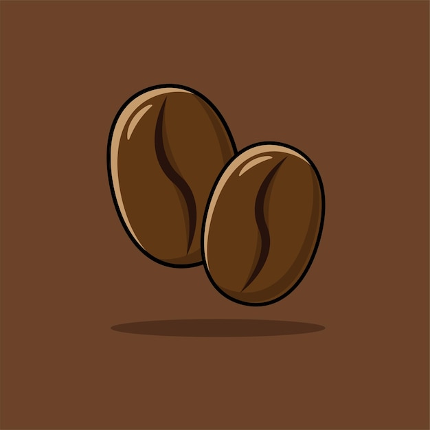 Ilustración de dibujos animados de vector de grano de café