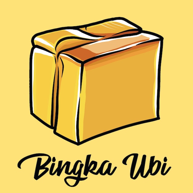 ilustración de dibujos animados de vector de kuih bingka ubi