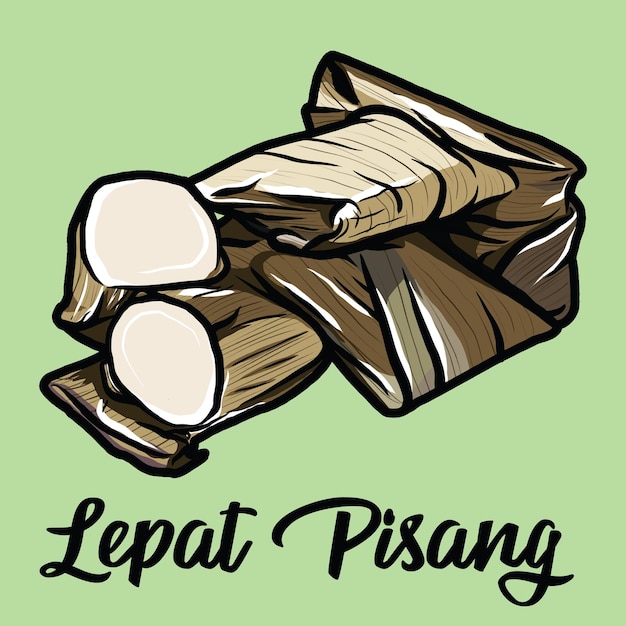 ilustración de dibujos animados de vector de kuih lepat pisang