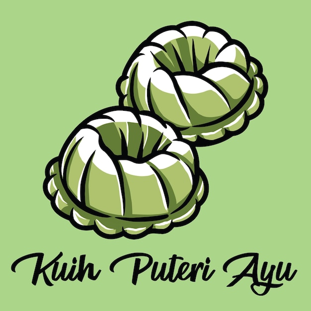 ilustración de dibujos animados de vector de kuih puteri ayu