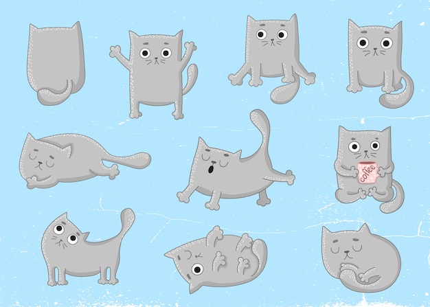 Ilustración de dibujos animados de vector de lindo gato con divertida frase de letras Perfecto para cartel de postal