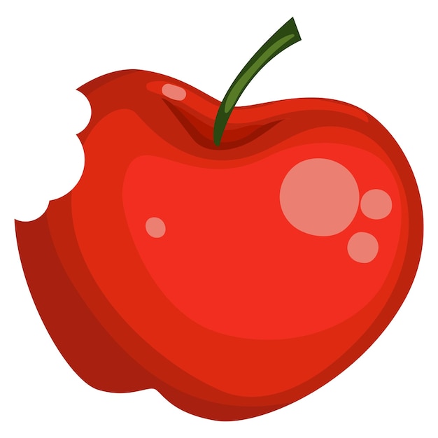 Ilustración de dibujos animados de vector de una manzana | Vector Premium