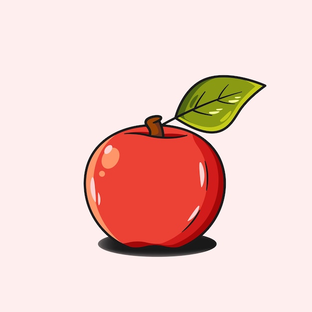 Ilustración de dibujos animados de vector de manzana