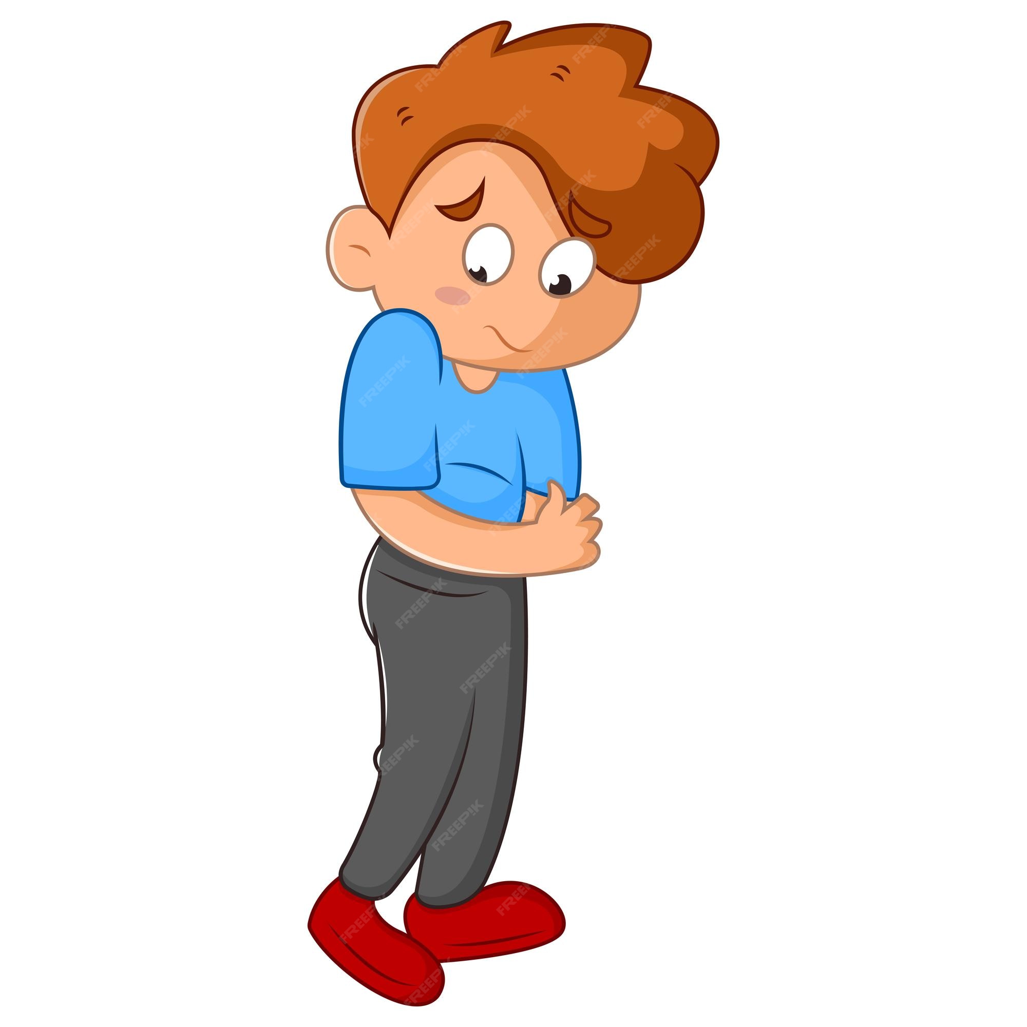 Ilustración de dibujos animados de vector de un niño tiene miedo | Vector Premium Ilustración de dibujos animados de vector de un niño tiene miedo | Vector Premium