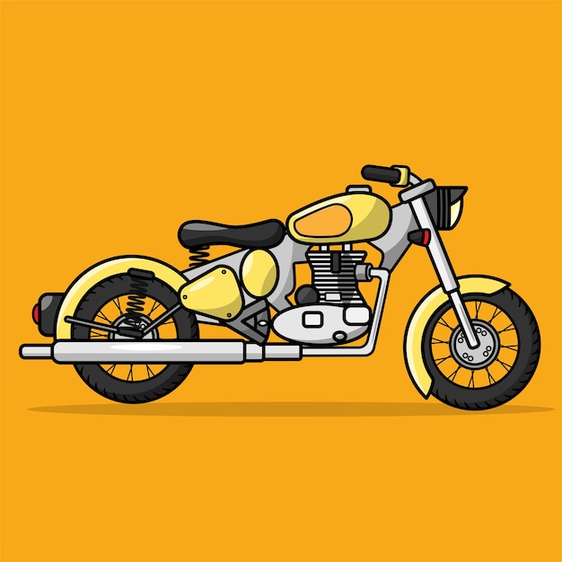 Ilustración y dibujos animados de vector plano de moto