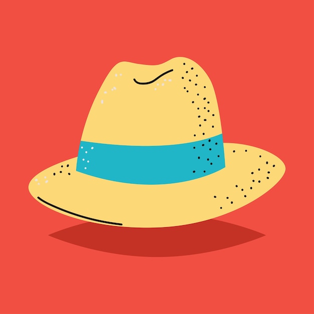 Ilustración de dibujos animados de vector de sombrero amarillo aislado sobre fondo