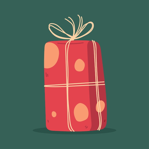 Ilustración de dibujos animados vectorial de la caja de regalos de Navidad aislada en el fondo