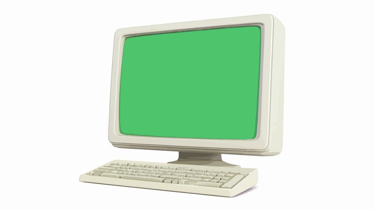 Vector ilustración de dibujos animados vectoriales aislados de pantalla de computadora limpia y moderna