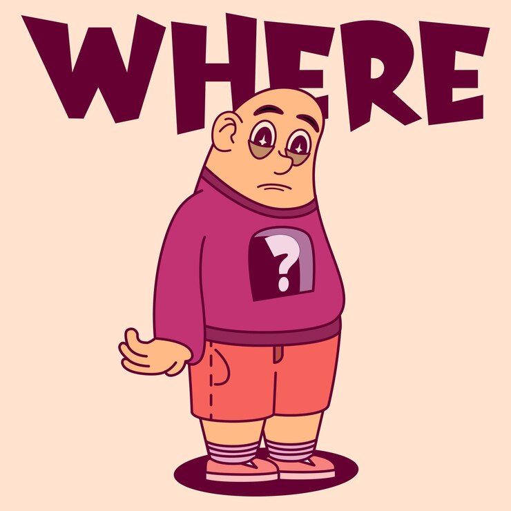 Ilustración de dibujos animados vectoriales en busca de identidad
