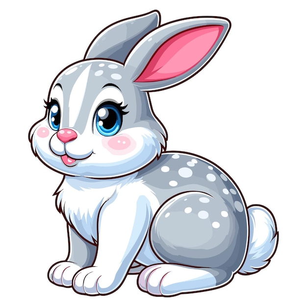 Ilustración de dibujos animados vectoriales de conejo lindo