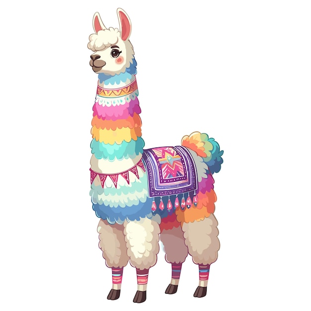 Vector ilustración de dibujos animados vectoriales de llama