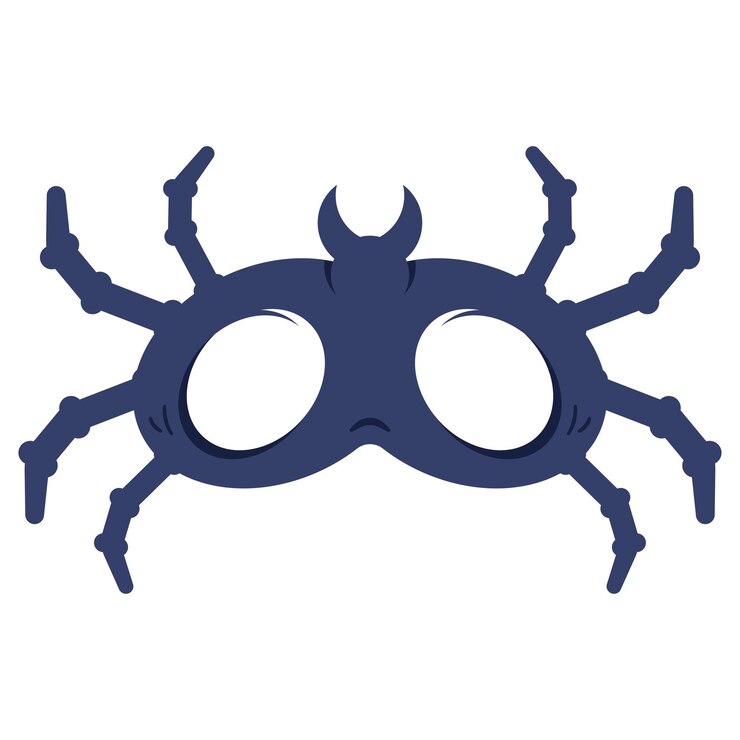 Vector ilustración de dibujos animados vectoriales de máscaras de araña de halloween aisladas sobre un fondo blanco