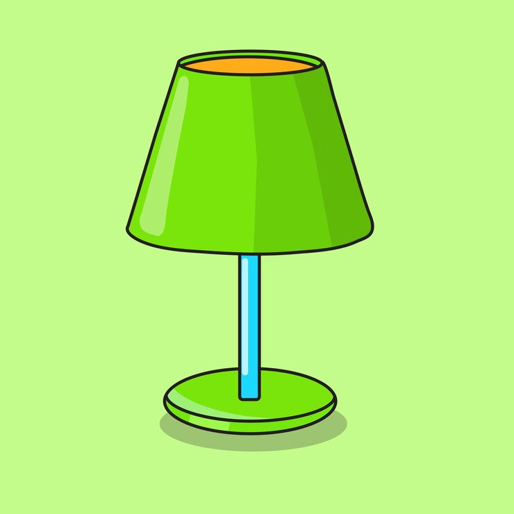 Vector ilustración de dibujos animados vectoriales modernos de lámparas de mesa