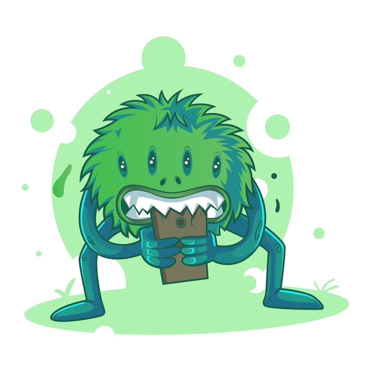 Vector ilustración de dibujos animados vectoriales del monstruo foodester