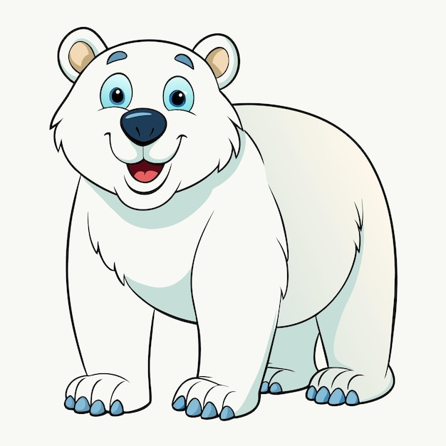 Vector ilustración de dibujos animados vectoriales del oso polar