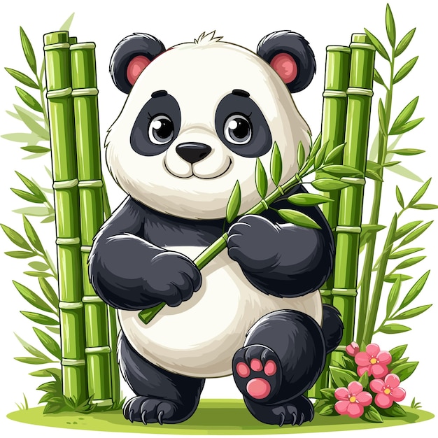 Vector ilustración de dibujos animados vectoriales de panda