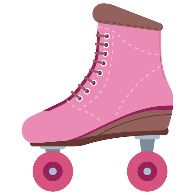 Ilustración de dibujos animados vectoriales de patines rosados aislados sobre un fondo blanco