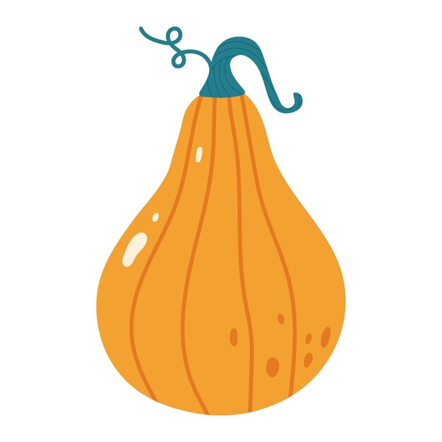 Ilustración de dibujos animados de verduras de calabaza con dibujo a mano naranja Hola temporada de otoño y otoño