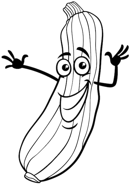Ilustración de dibujos animados de verduras y calabazas divertidas