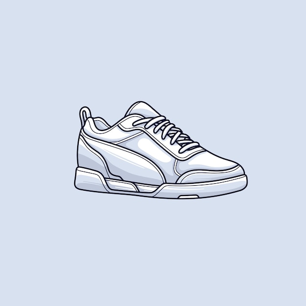 Ilustración de dibujos animados de zapatillas de deporte de zapatos blancos