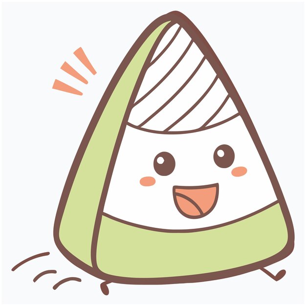 Ilustración de dibujos animados de Zongzi sonriente