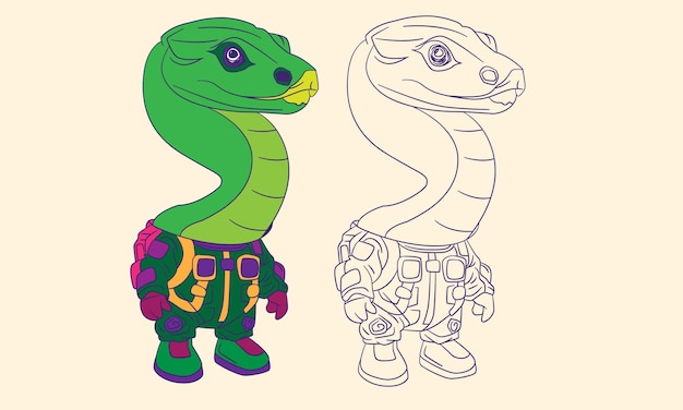 Ilustración de dibujos de animales para páginas de colorear