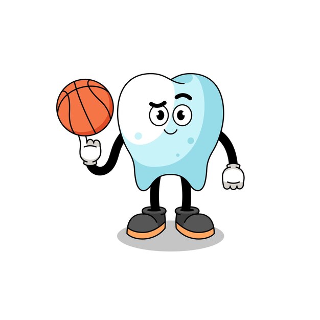 Ilustración de dientes como jugador de baloncesto