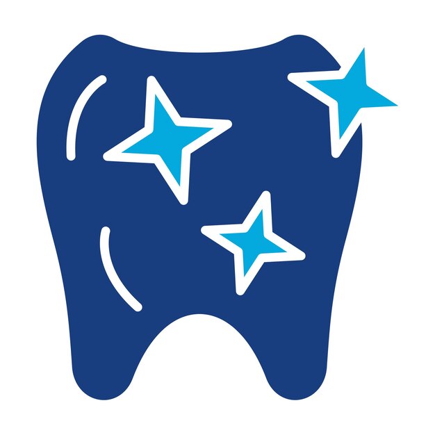 Ilustración de los dientes limpios en duotono