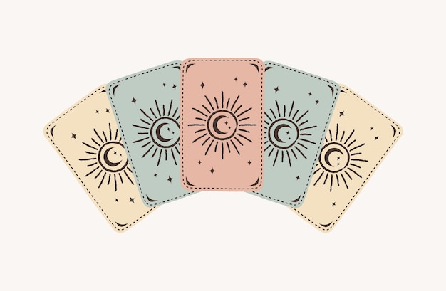 Ilustración de diferenciales de cartas del tarot