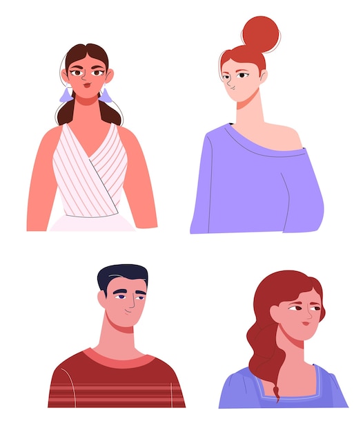 Vector ilustración de diferentes personas 01