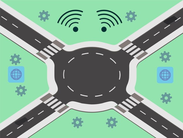 Ilustración digital del concepto de la autopista elegante y hermosa