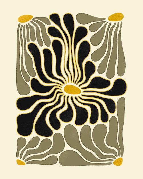Ilustración digital de la flor en flor estética
