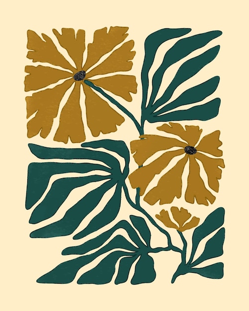 Ilustración digital de la flor en flor estética