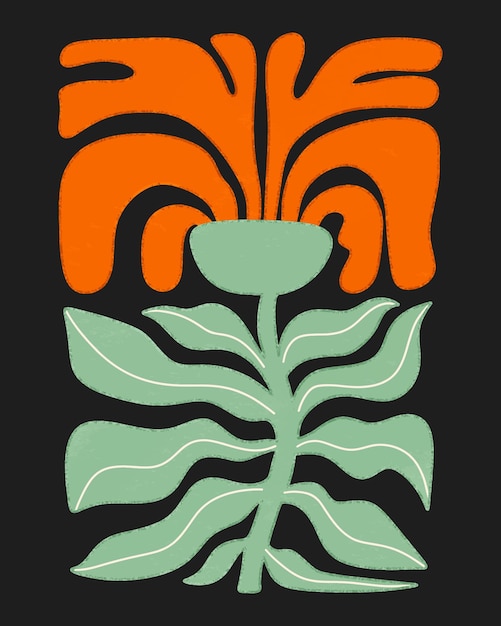 Ilustración digital de la flor en flor estética