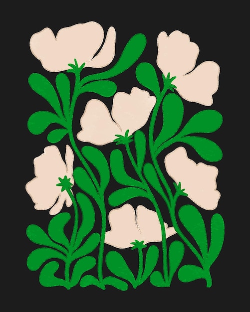 Ilustración digital de la flor en flor estética