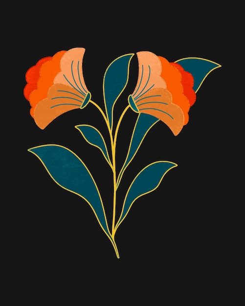 Ilustración digital de la flor en flor estética