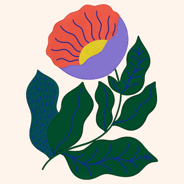 Ilustración digital de la flor en flor estética