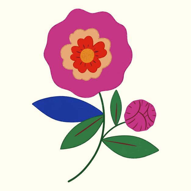 Ilustración digital de la flor en flor estética