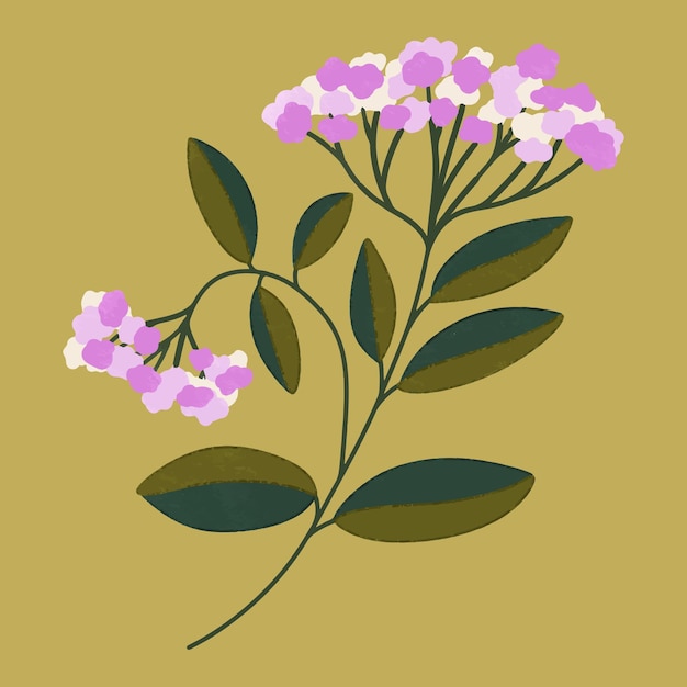Ilustración digital de la flor en flor estética
