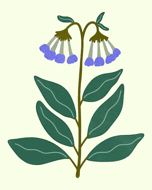 Ilustración digital de la flor en flor estética