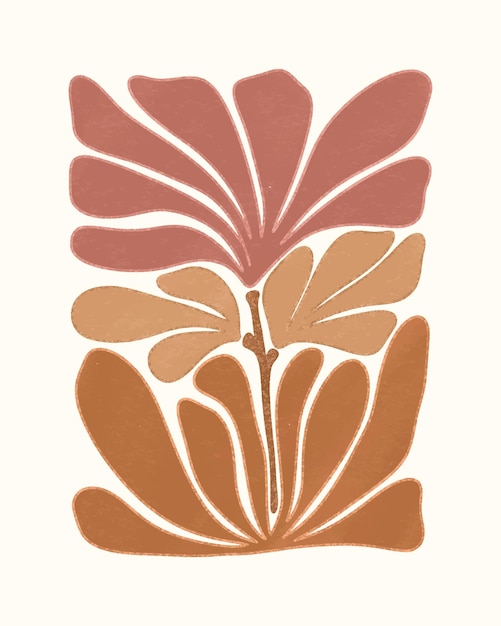 Ilustración digital de flores estéticas abstractas