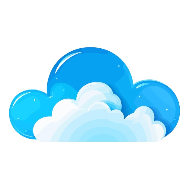 Vector ilustración digital de paisaje de nubes azul vibrante