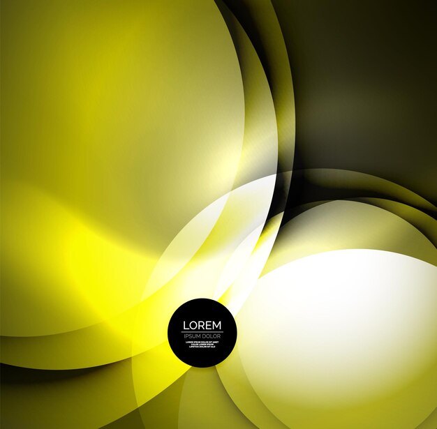 Ilustración digital vectorial ondas y círculos brillantes